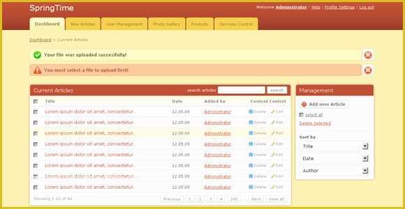 Ecommerce Website Templates Free Download HTML with Css Of Spring Time Free Admin Template