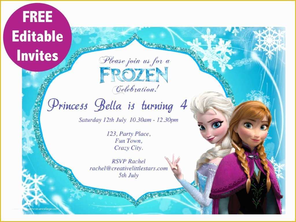 Editable Birthday Invitations Templates Free Of 9 Best Of Frozen Birthday Invitations Editable