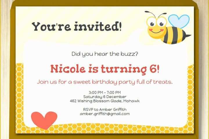 Editable Birthday Invitations Templates Free Of Bumble Bee Party Invitation Template Editable Invite