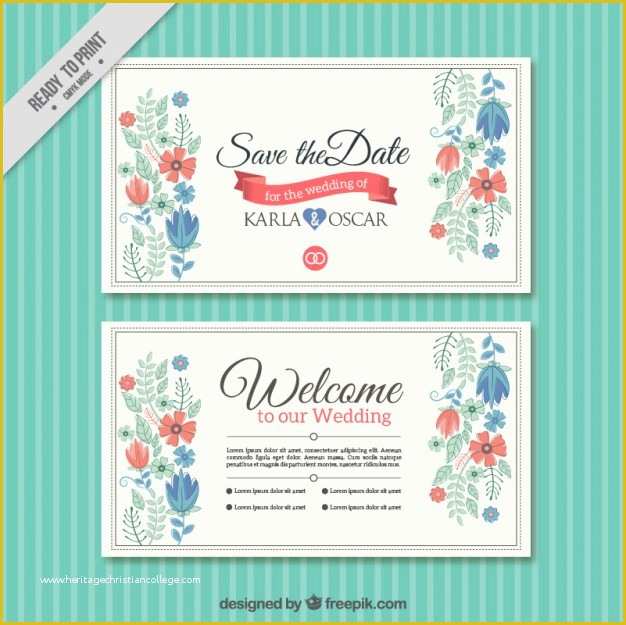 Editable Hindu Wedding Invitation Cards Templates Free Download Of Pretty Floral Wedding Card Template Vector