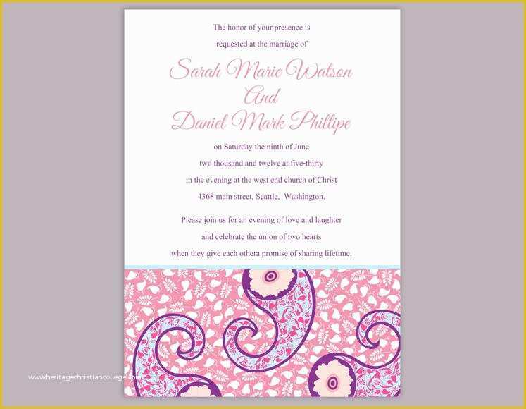 Editable Indian Wedding Invitation Templates Free Download Of Diy Bollywood Wedding Invitation Template Editable Word