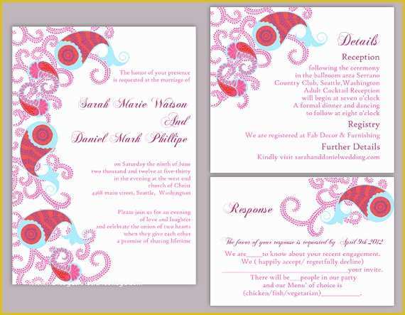 Editable Indian Wedding Invitation Templates Free Download Of Diy Bollywood Wedding Invitation Template Set Editable