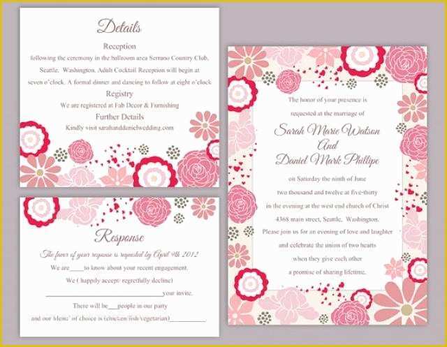 Editable Indian Wedding Invitation Templates Free Download Of Diy Wedding Invitation Template Set Editable Word File