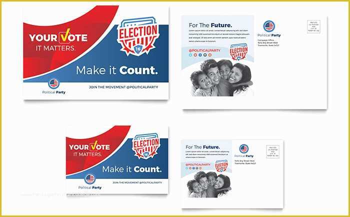 Election Website Templates Free Download Of Election Postcard Template Design
