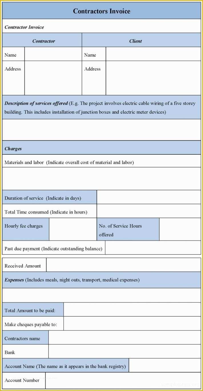 Electrical Contractor Invoice Template Free Of Electrical Contractor Invoice Template Invoice Template