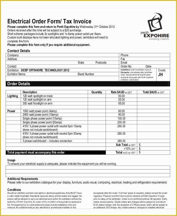 Electrical Contractor Invoice Template Free Of Electrical Invoice Templates 5 Free Word Pdf format