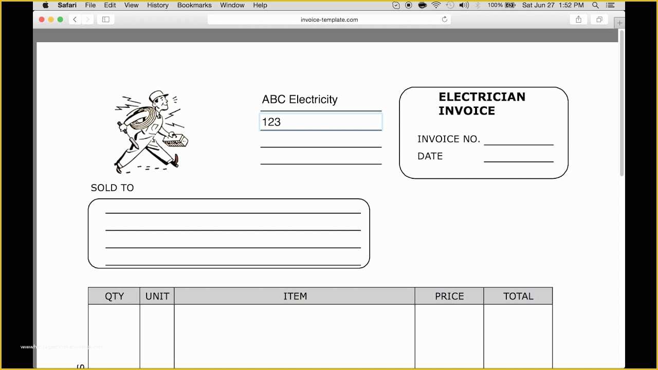 Electrical Contractor Invoice Template Free Of How to Make Electrician Invoice Excel Word