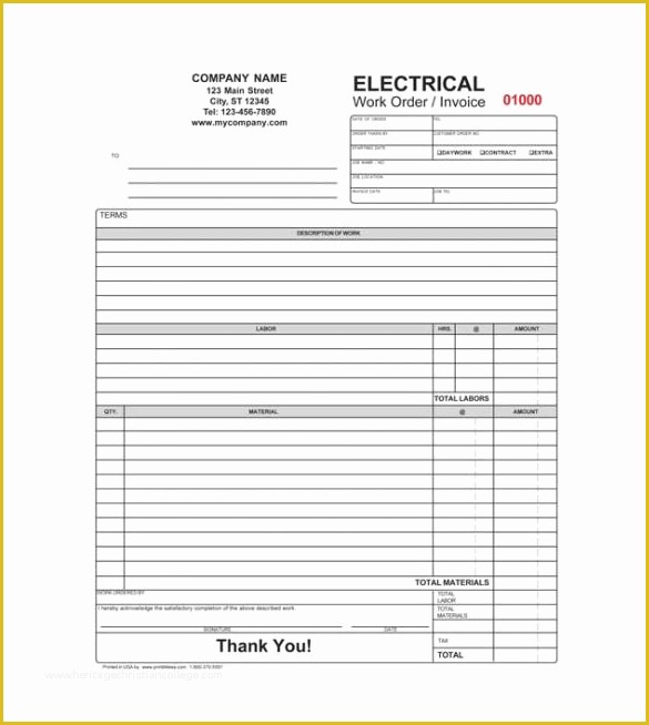 Electrician Invoice Template Free Of 18 Contractor Receipt Templates Doc Excel Pdf
