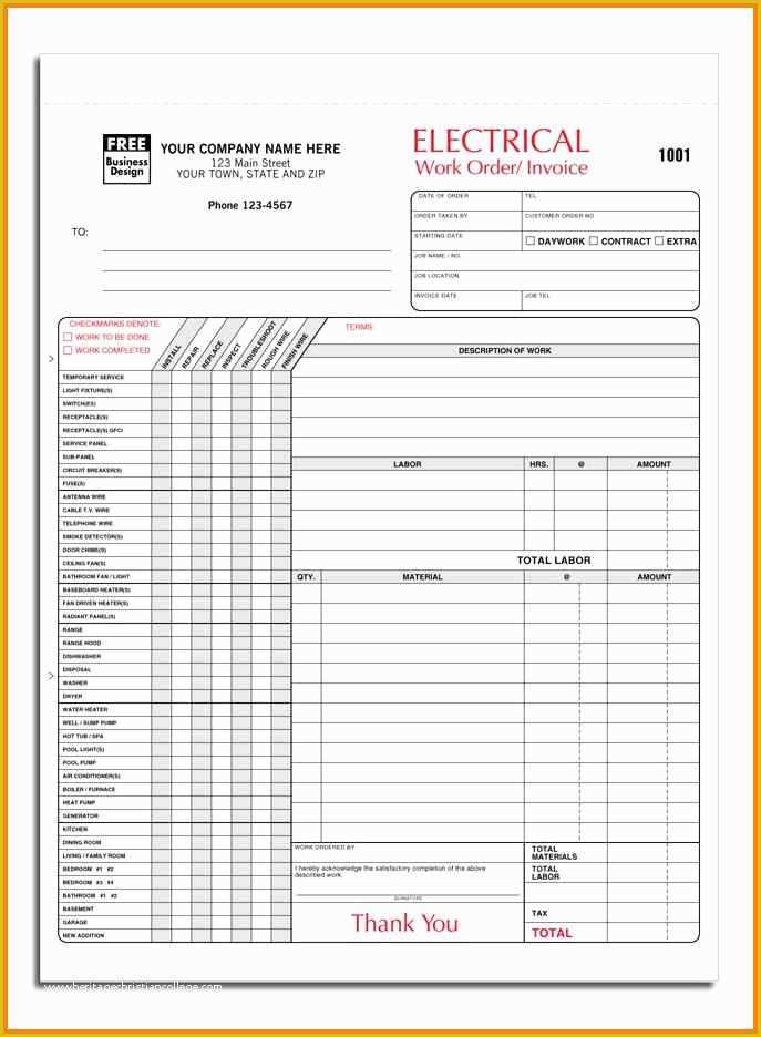 Electrician Invoice Template Free Of 6 Electrical Invoice Template