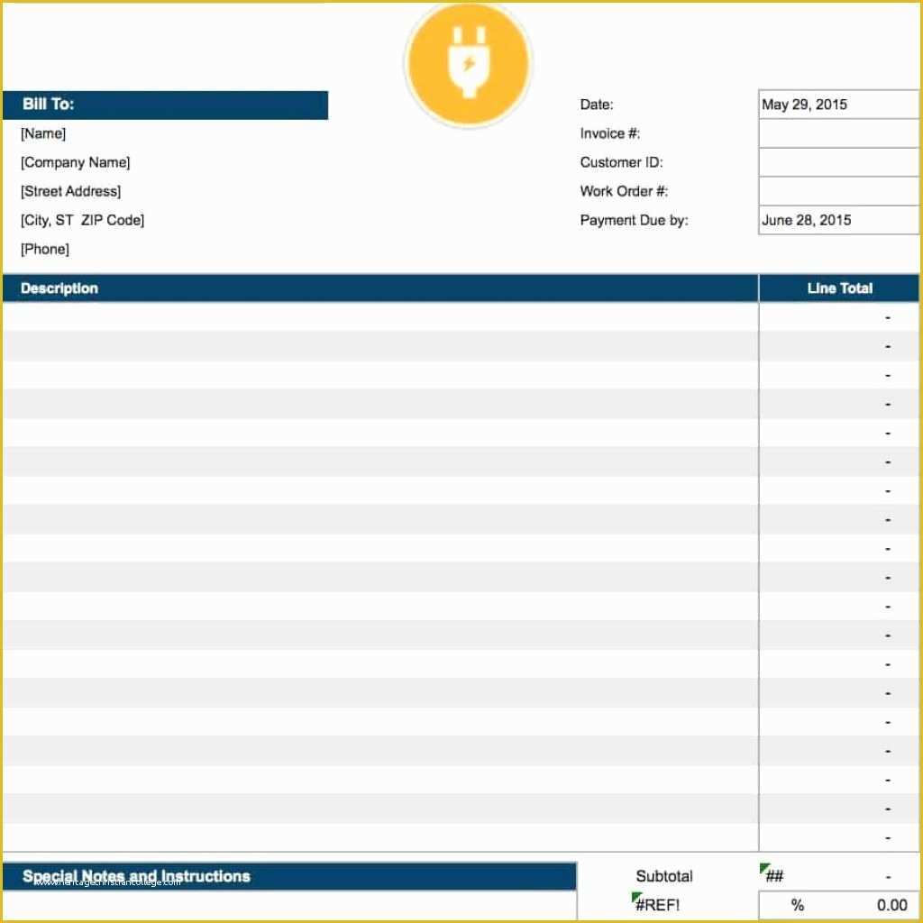 Electrician Invoice Template Free Of Electrical Invoice Template Word You Will Never Believe