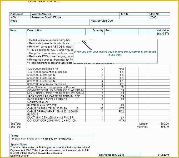 Electrician Invoice Template Free Of Electrician Invoice Template