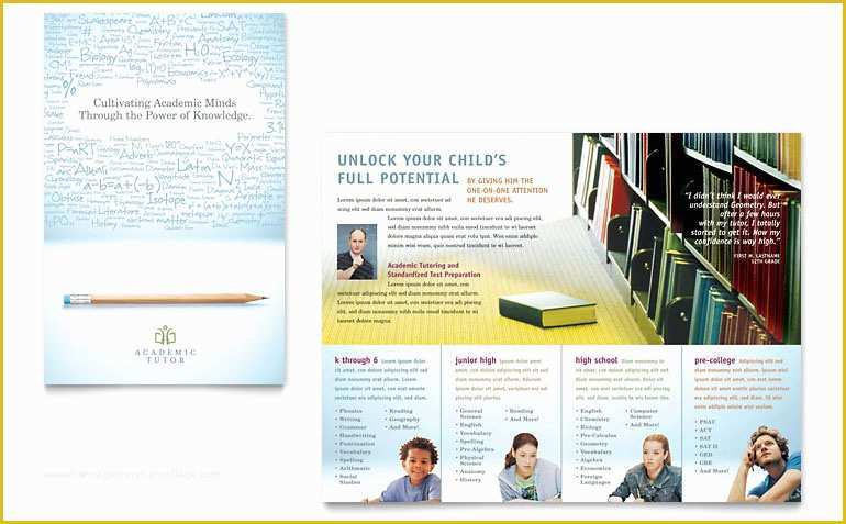 Elementary School Brochure Template Free Of Academic Tutor & School Brochure Template Word & Publisher