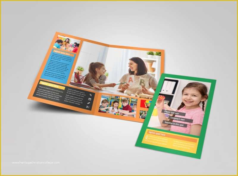 Elementary School Brochure Template Free Of Learning Center & Elementary School Bi Fold Brochure Template