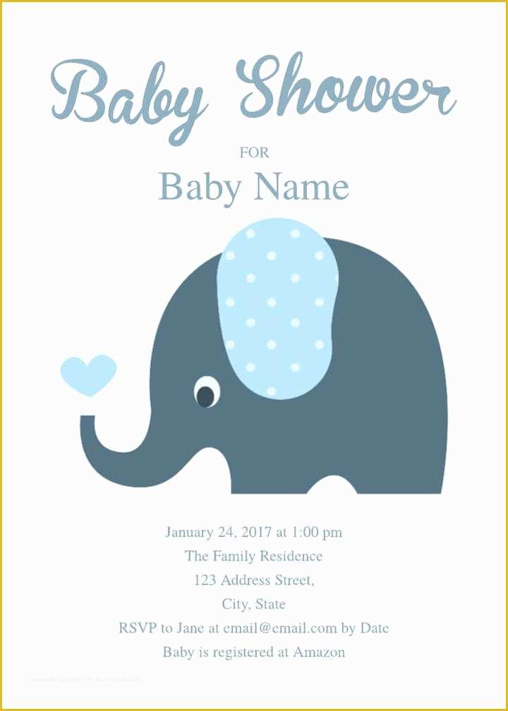 Elephant Baby Shower Invitations Free Template Of 16 Free Invitation Card Templates & Examples Lucidpress