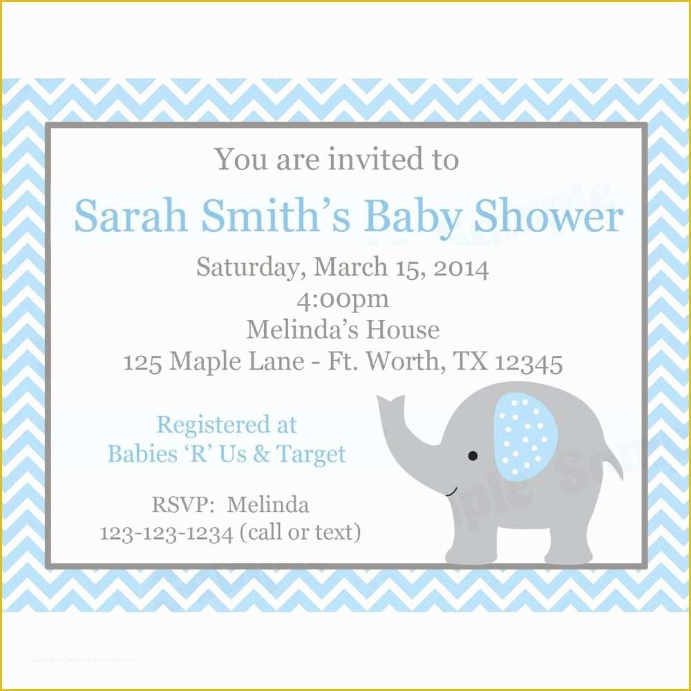 Elephant Baby Shower Invitations Free Template Of 20 Personalized Baby Shower Invitations Elephant