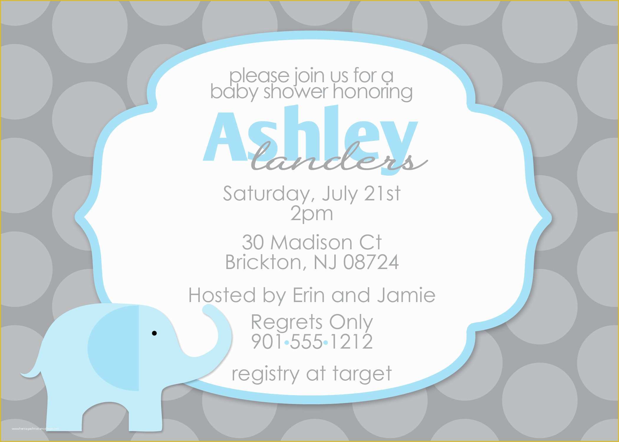 Elephant Baby Shower Invitations Free Template Of Baby Shower Invitations Elephant theme Baby Shower