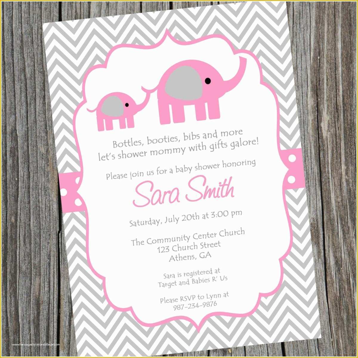 Elephant Baby Shower Invitations Free Template Of Best Printable Baby Shower Invitations Elephant theme