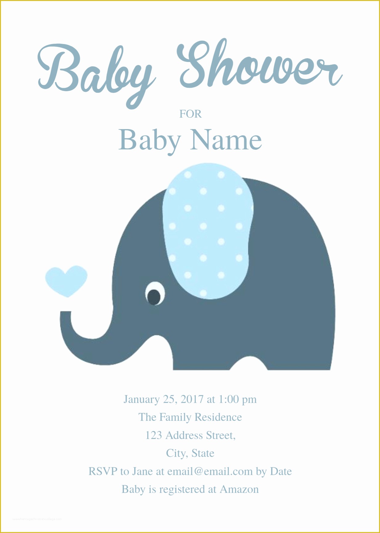 Elephant Baby Shower Invitations Free Template Of Cute Elephant Baby Shower Invitation Template