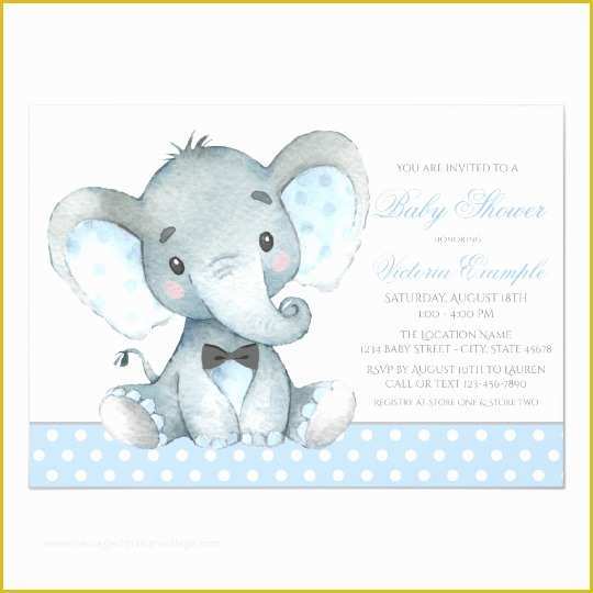 Elephant Baby Shower Invitations Free Template Of Elephant Baby Boy Shower Invitations