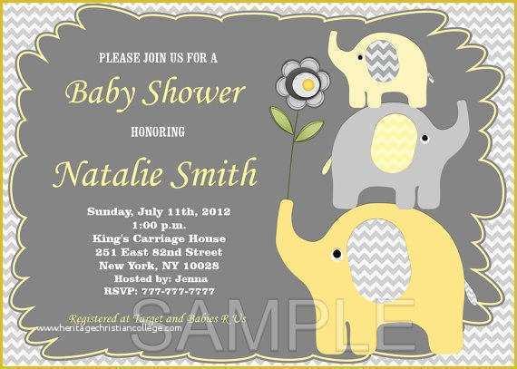 Elephant Baby Shower Invitations Free Template Of Elephant Baby Shower Invitation Baby From Diymyparty On Etsy