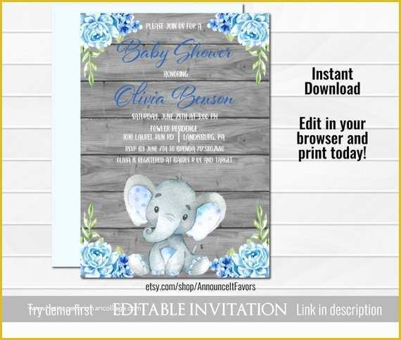 Elephant Baby Shower Invitations Free Template Of Elephant Baby Shower Invitation Elephant Baby Shower