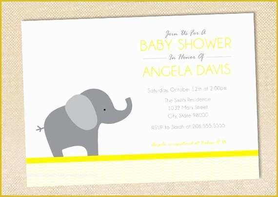 Elephant Baby Shower Invitations Free Template Of Elephant Baby Shower Invitation Set Of 12