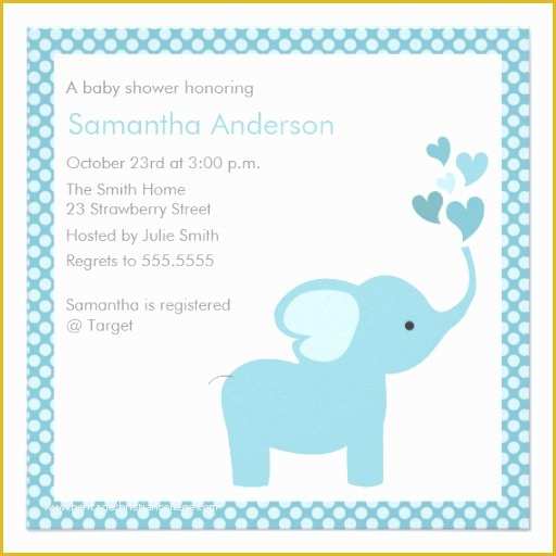 Elephant Baby Shower Invitations Free Template Of Elephant Hearts Baby Shower Invitation Boy