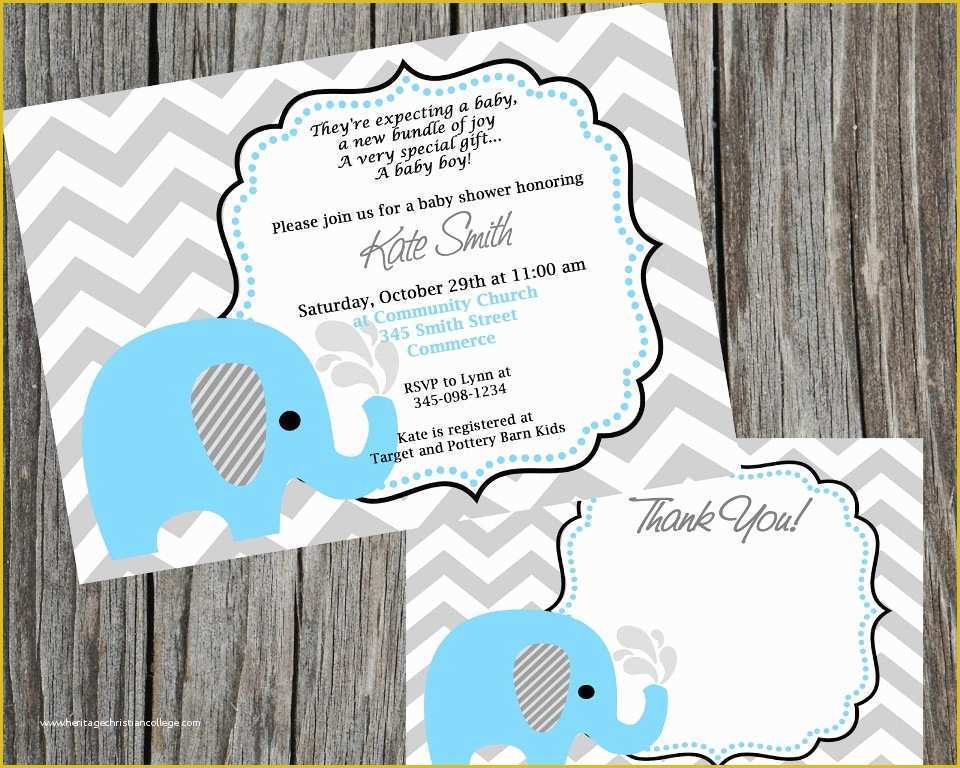 Elephant Baby Shower Invitations Free Template Of Elephant themed Baby Shower Invitations – Party Xyz