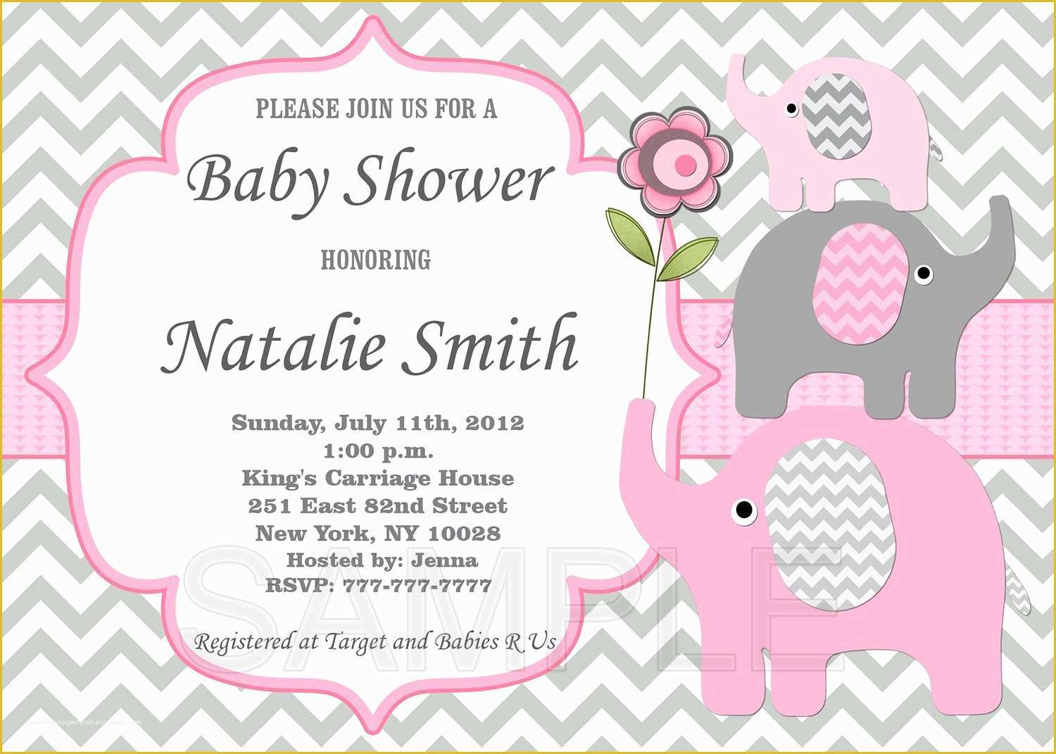 Elephant Baby Shower Invitations Free Template Of Girl Baby Shower Invitation Elephant Baby Shower by Diymyparty