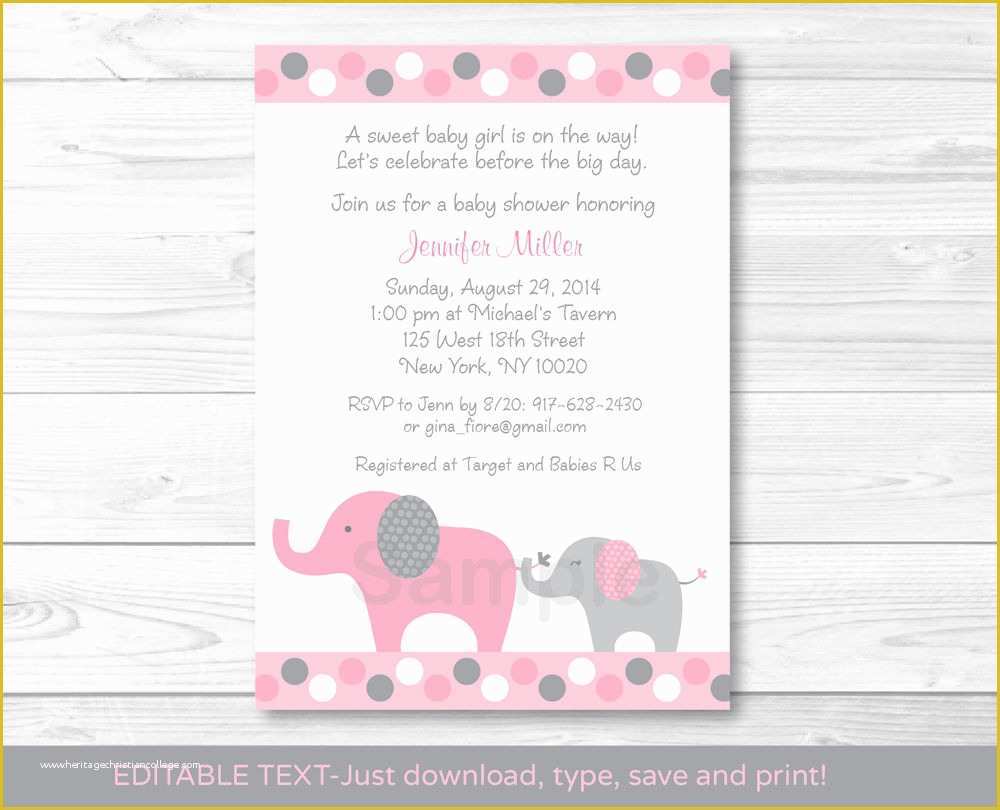 elephant-baby-shower-invitations-free-template-of-pink-and-gray-polka