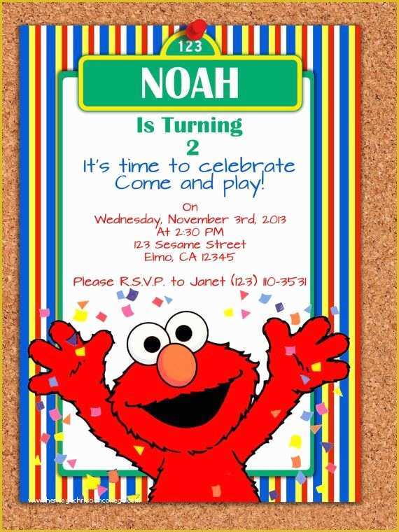 Elmo Birthday Invitations Template Free Of 1000 Ideas About Elmo Invitations On Pinterest