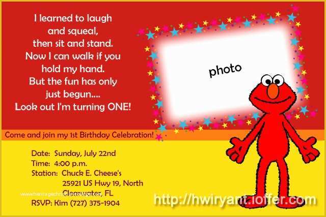 Elmo Birthday Invitations Template Free Of Elmo Birthday Invitations Template Free Etspacefo