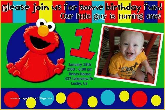 Elmo Birthday Invitations Template Free Of Elmo Birthday Invitations Template