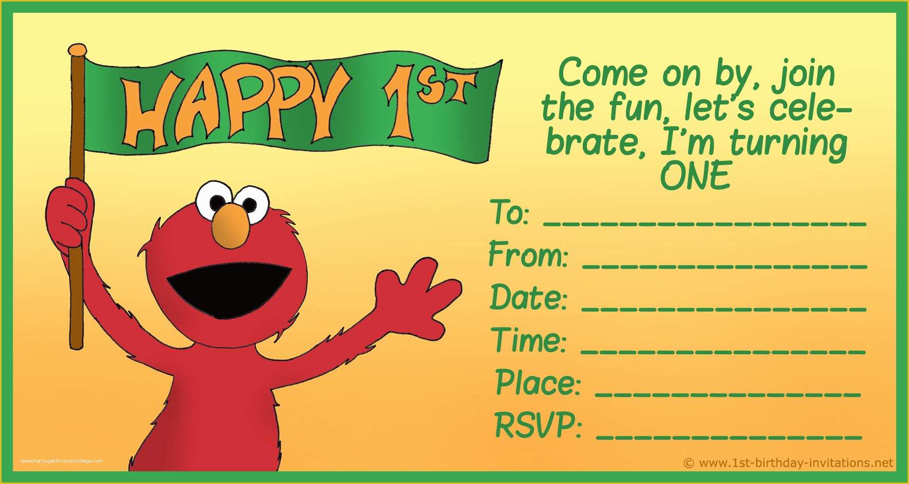 Elmo Birthday Invitations Template Free Of Elmo Birthday Party Invitations Free Printable