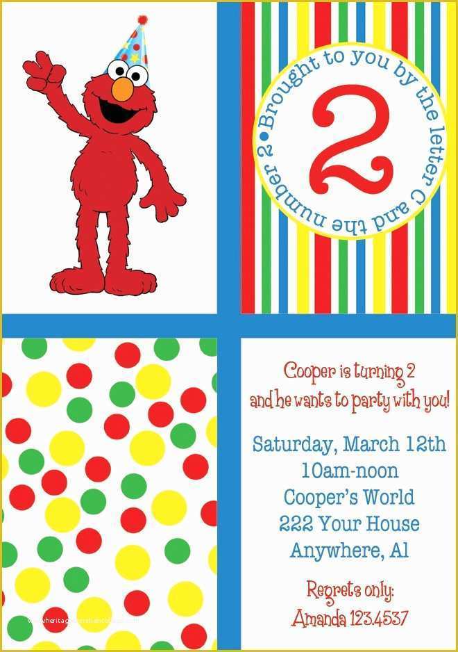 Elmo Birthday Invitations Template Free Of Elmo Birthday Party Invitations Template