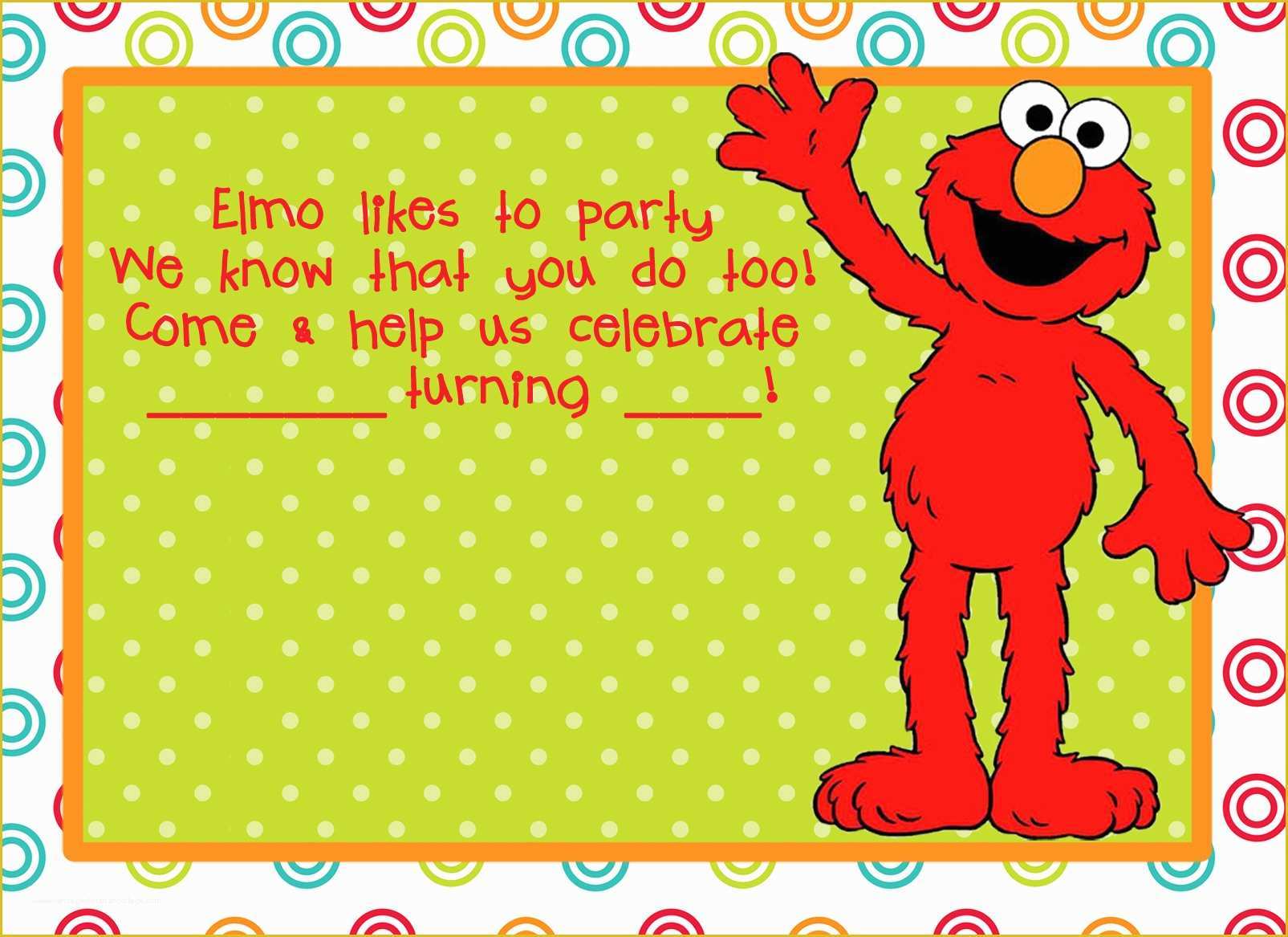 Elmo Birthday Invitations Template Free Of Elmo Birthday Party On Pinterest
