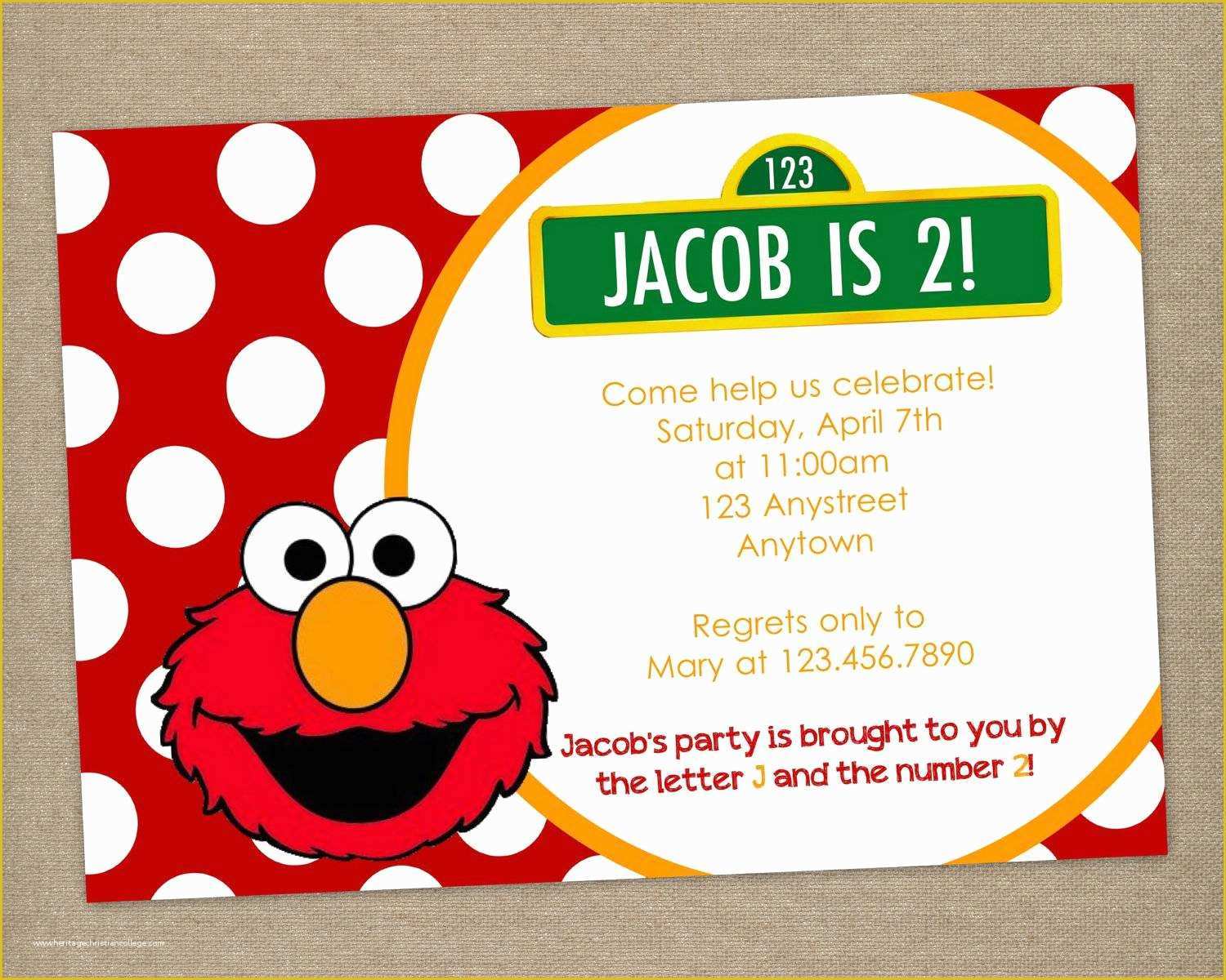 Elmo Birthday Invitations Template Free Of Elmo Invitation Templates