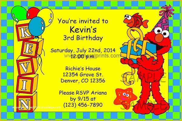 Elmo Birthday Invitations Template Free Of Elmo Invitations From General Prints