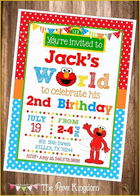 Elmo Birthday Invitations Template Free Of Elmo Invitations Printable Elmo Invitations Elmo S