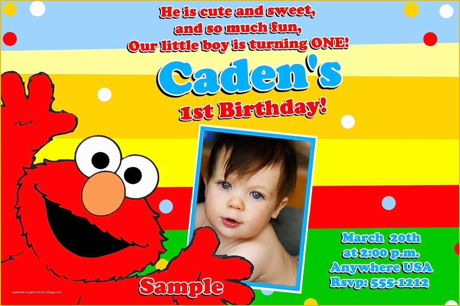 Elmo Birthday Invitations Template Free Of Free Printable Elmo 1st Birthday Invitations
