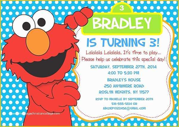 Elmo Birthday Invitations Template Free Of Free Printable Elmo Birthday Invitations