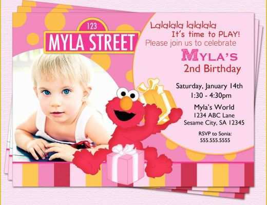 Elmo Birthday Invitations Template Free Of Free Printable Elmo Birthday Invitations with