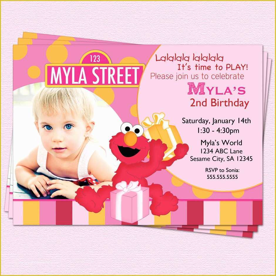 Elmo Birthday Invitations Template Free Of Free Printable Elmo Birthday Invitations with