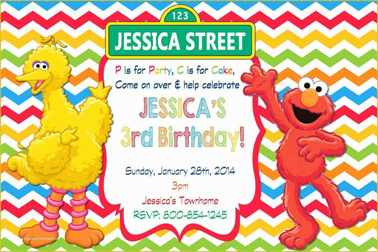 Elmo Birthday Invitations Template Free Of Free Printable Elmo Sesame Street Birthday Party