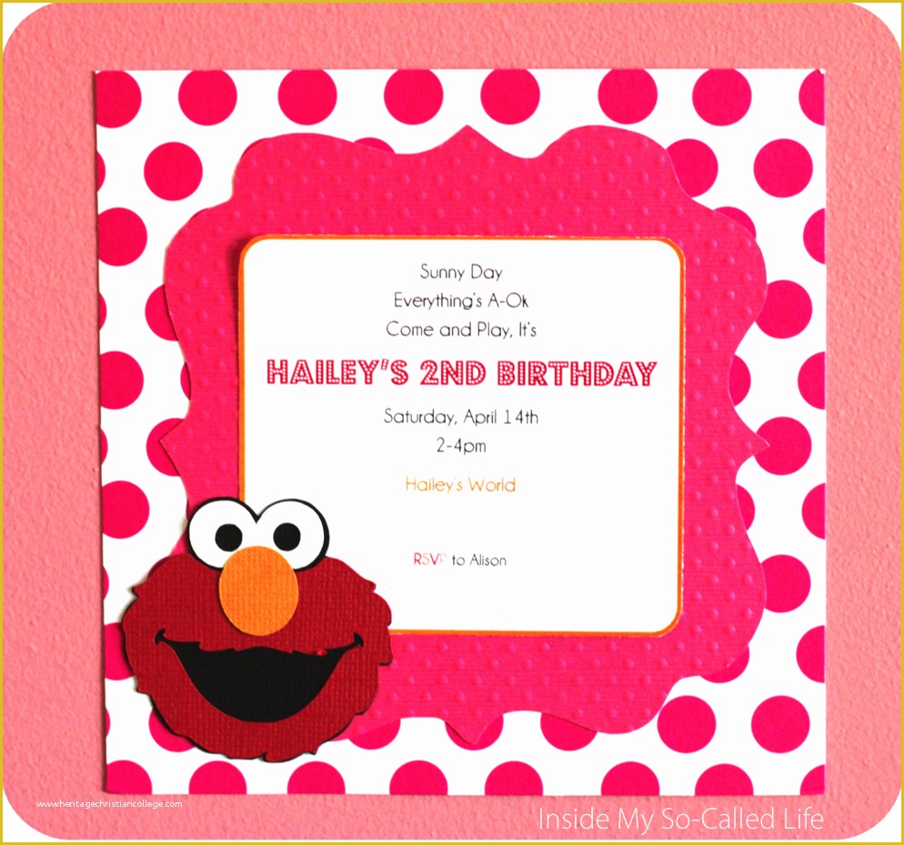 Elmo Birthday Invitations Template Free Of Homemade Elmo Birthday Invitations