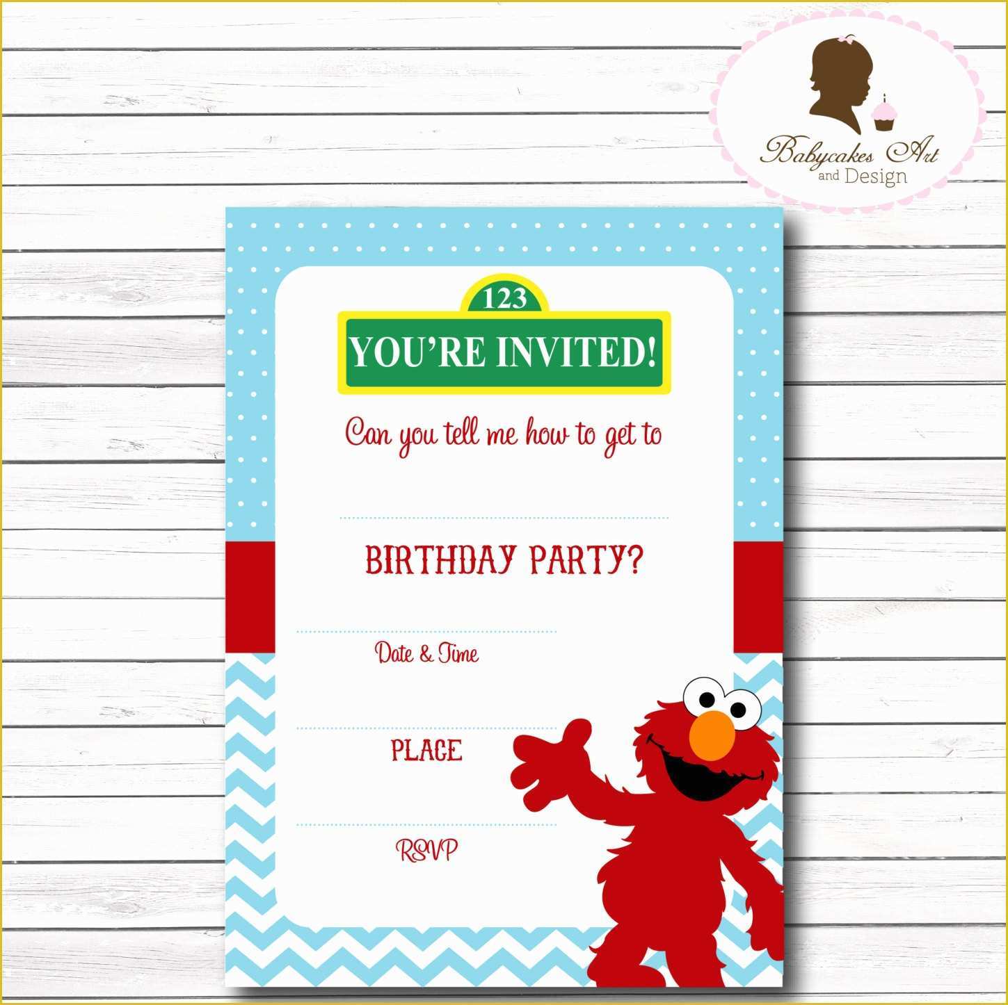 Elmo Birthday Invitations Template Free Of Instant Download Elmo Invitation Elmo 1st Birthday by