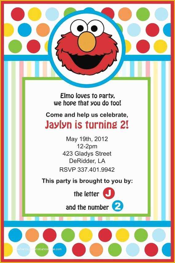 Elmo Birthday Invitations Template Free Of Items Similar to Elmo Birthday Invitation Pdf On Etsy