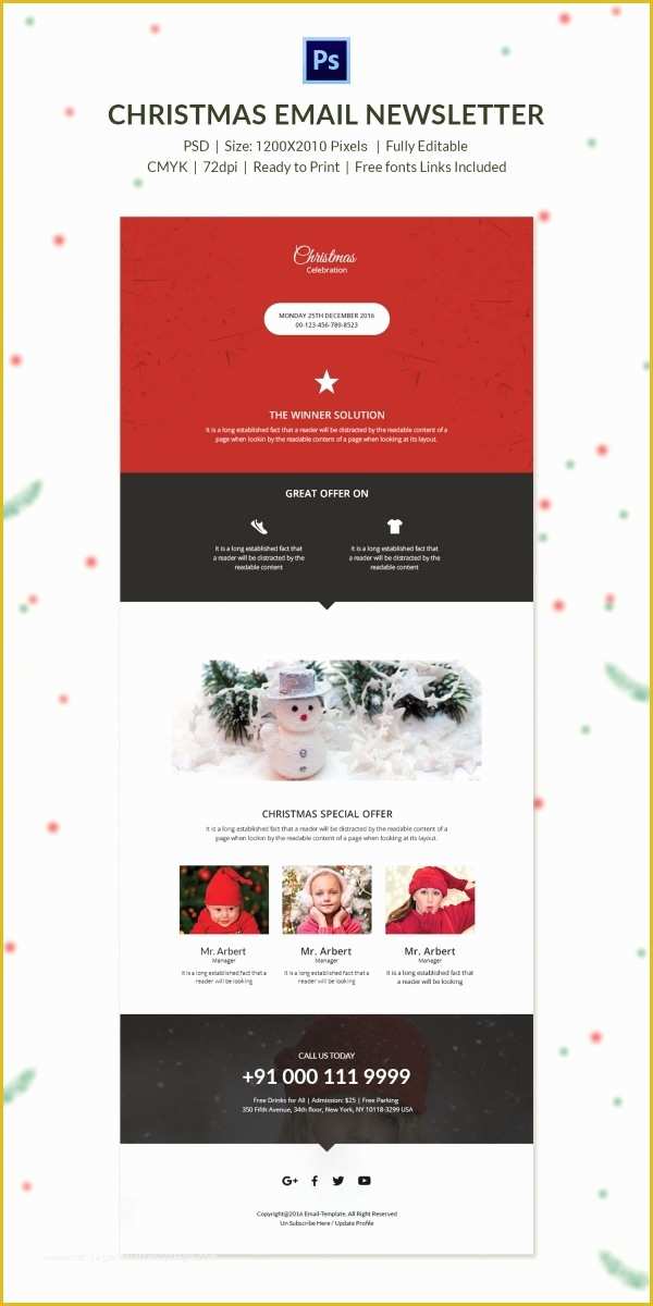 Email Newsletter Templates Free Download Of 16 Christmas Newsletter Templates Psd HTML format