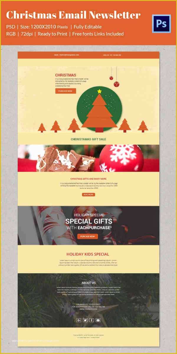 Email Newsletter Templates Free Download Of 38 Christmas Email Newsletter Templates Free Psd Eps