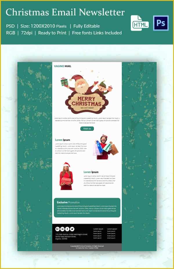 Email Newsletter Templates Free Download Of 38 Christmas Email Newsletter Templates Free Psd Eps